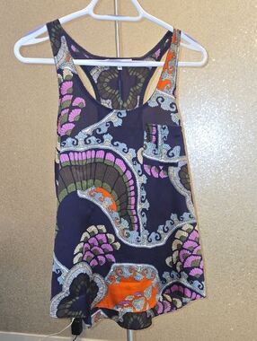 Collective Concepts Navy Multicolor Printed Racerback Camisole